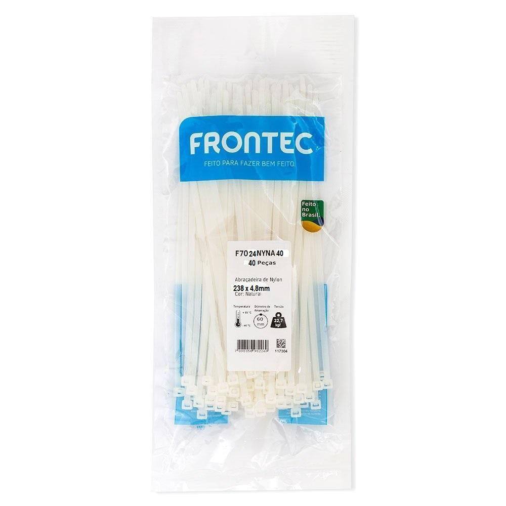 Abraçadeira Nylon 4,8 X 238Mm Branca Frontec 40Un