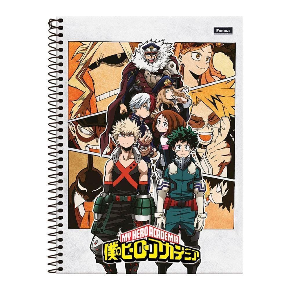 Caderno 1 Matéria 80Fls My Hero Academia Cinza Foroni