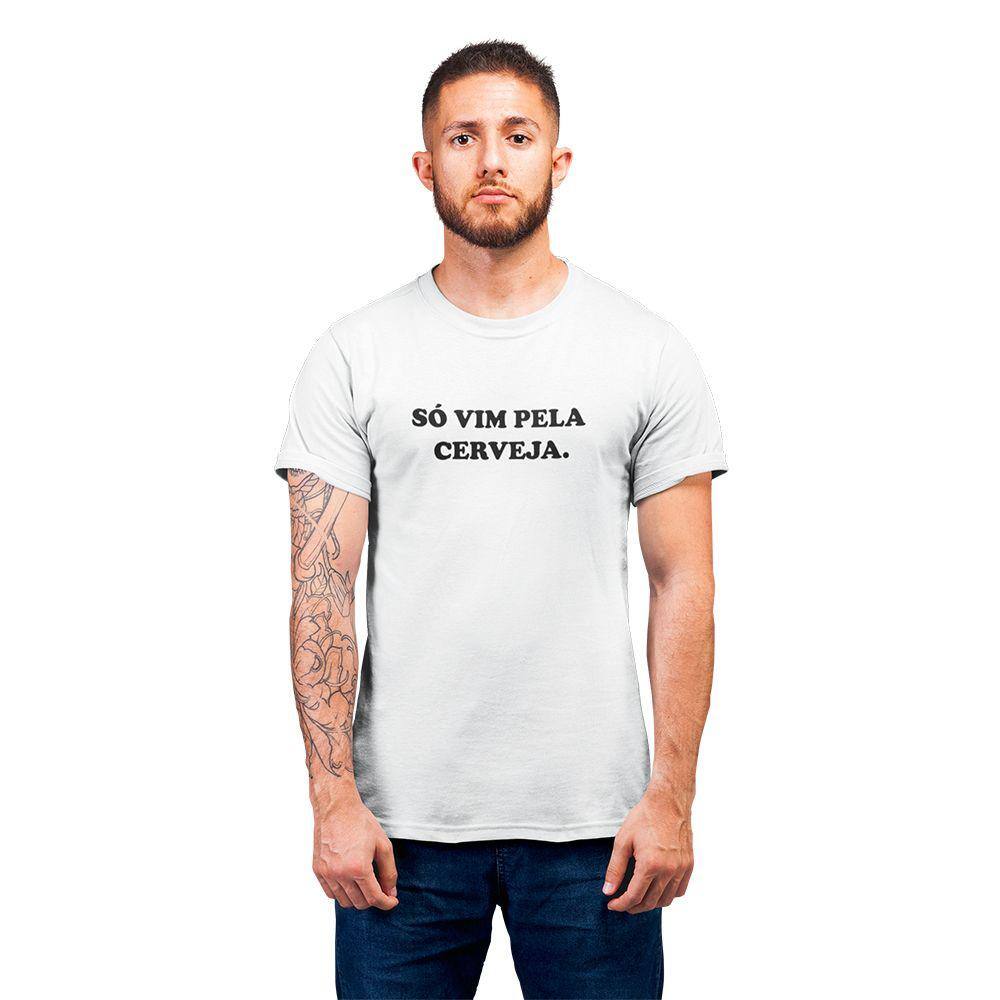 Camiseta Masculina Só Vim Pela Cerveja Engraçada Bebidas