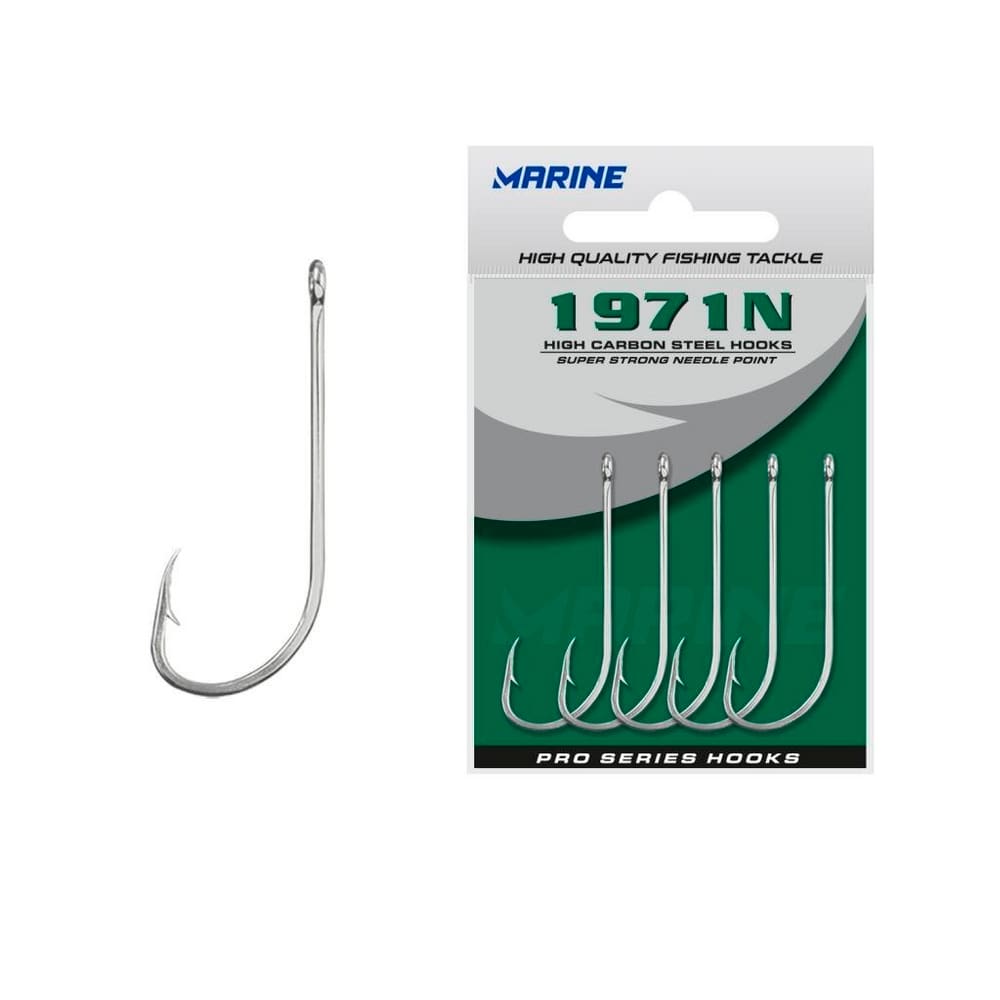 Anzol Pesca Marine Sports 1971N Acabamento em Nickel Cartela Nº4/0 Com 30 Peças