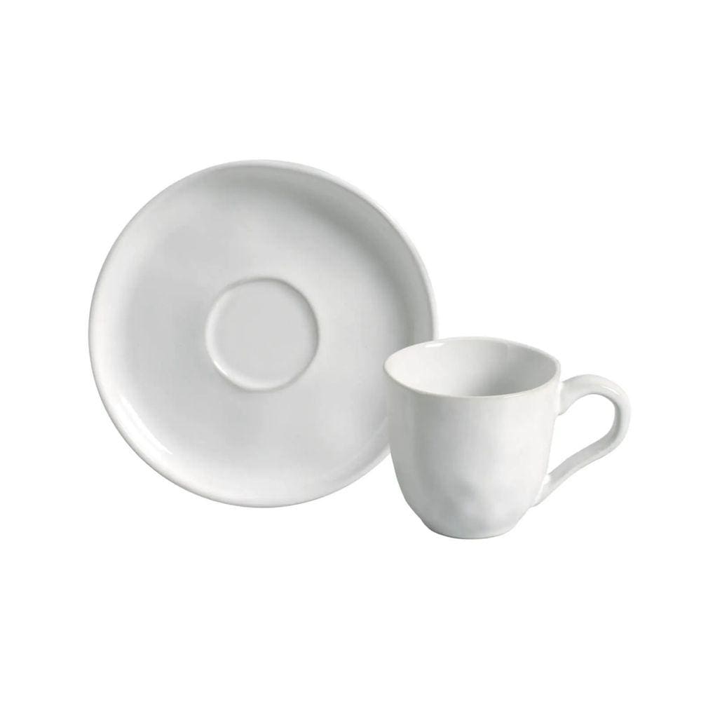 6 Xícaras de Café 120ml Stoneware Bio New White Porto Brasil