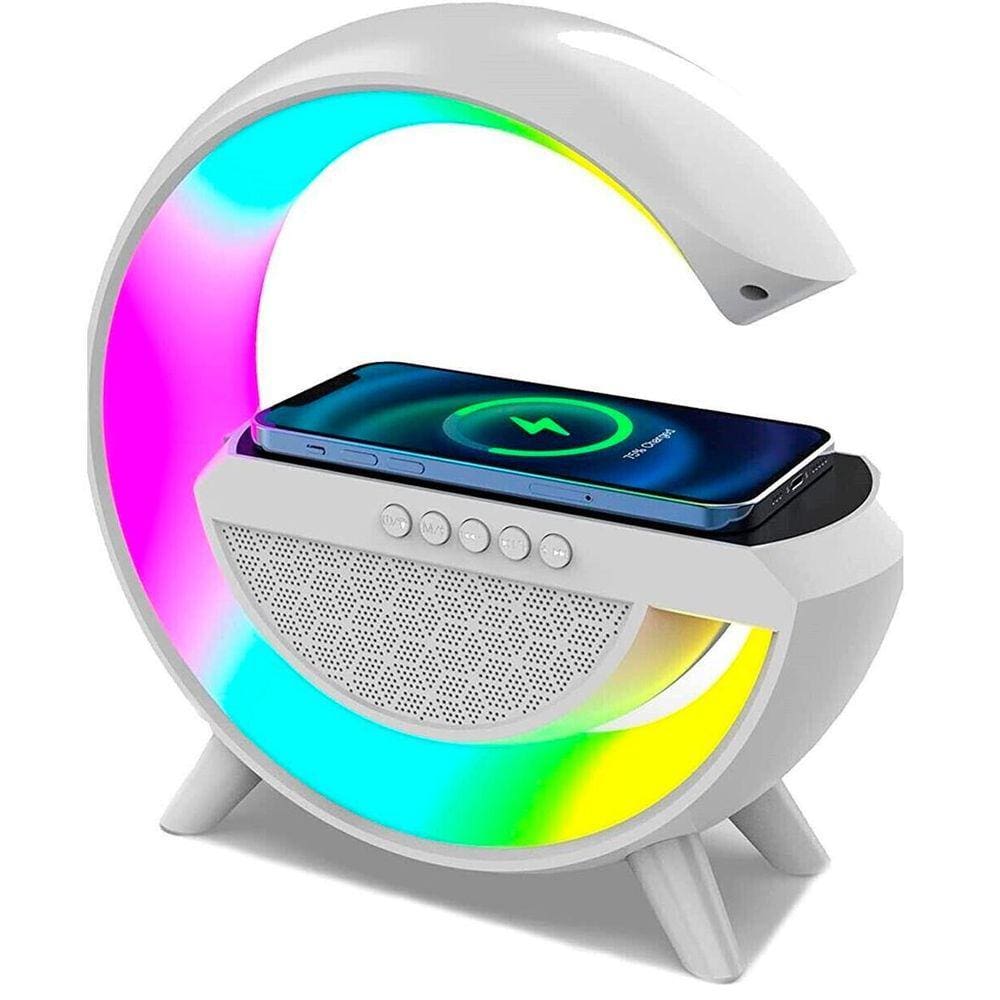 Luminária G-Speaker Led Rgb Som Bluetooth Carregador Inducão