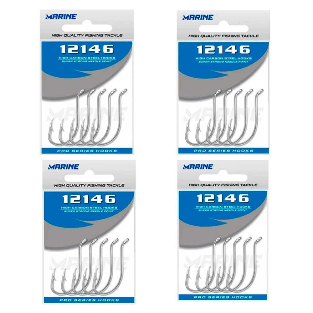 Kit Anzol Pesca Marine Sports 12146 Black Nº 4/0 Com 4 Cartelas - 100 Peças