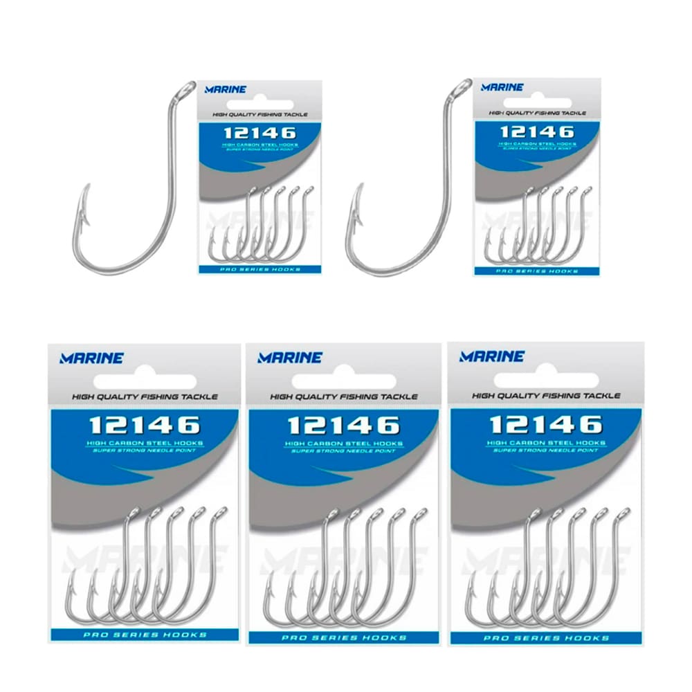 Kit Anzol Pesca Marine Sports 12146 Black Nº 5/0 Com 5 Cartelas - 50 Peças