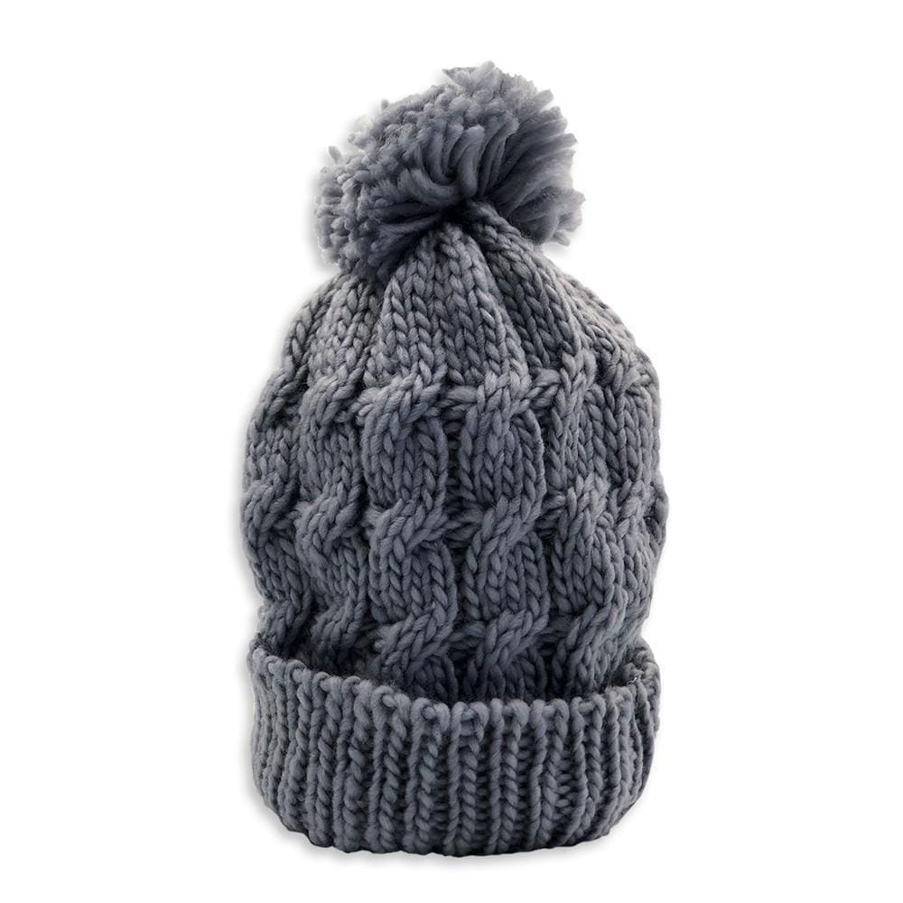 Touca Com Pompom - Cinza