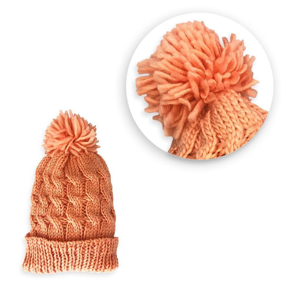 Touca Com Pompom - Salmão