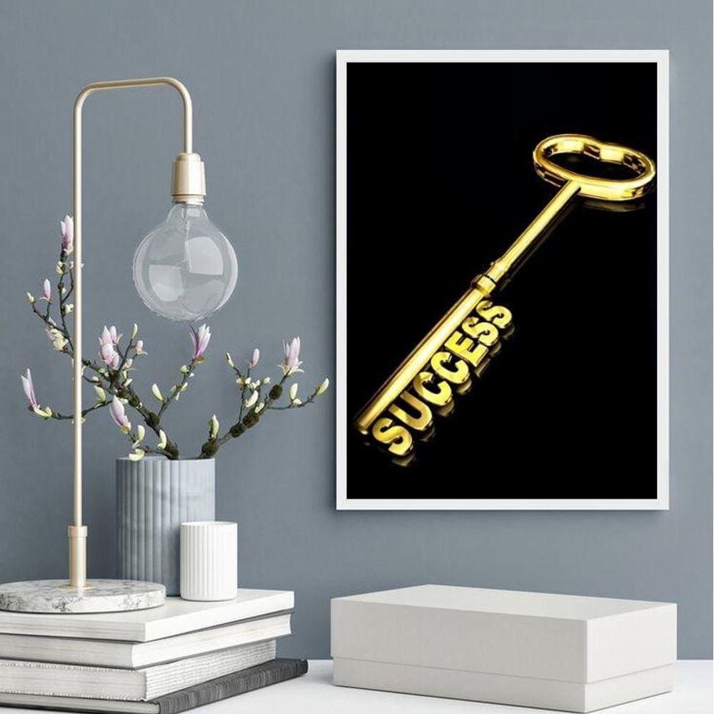 Quadro Arquétipo Chave Do Sucesso 33X24Cm - Com Vidro