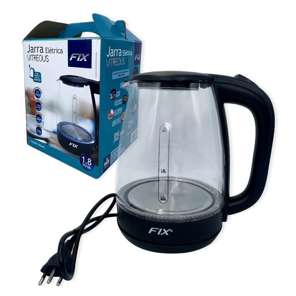 Jarra Chaleira Elétrica De Vidro 1,8 Litros 127V