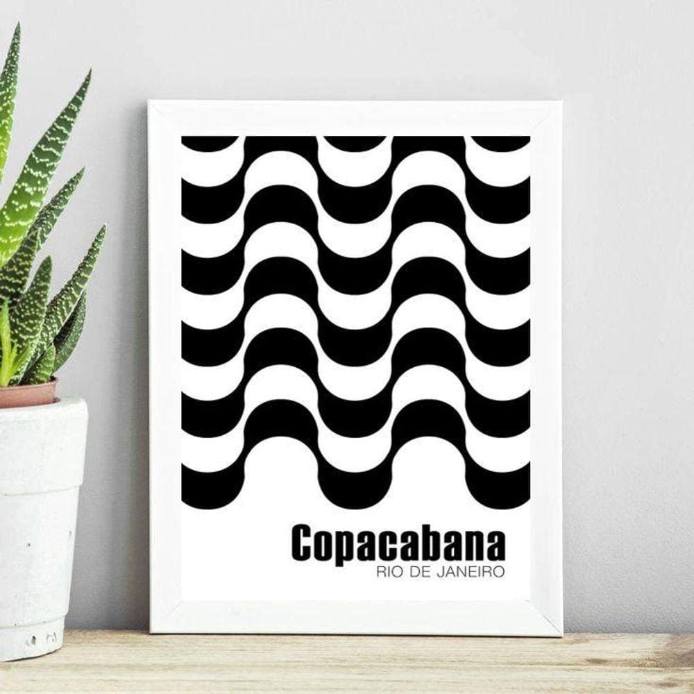 Quadro Poster Calçada De Copacabana 45X34Cm
