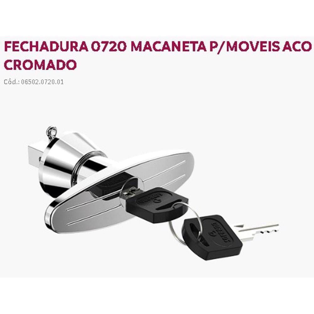 Fechadura Kombi Maçaneta Para Móveis De Aço 0720 Cromado