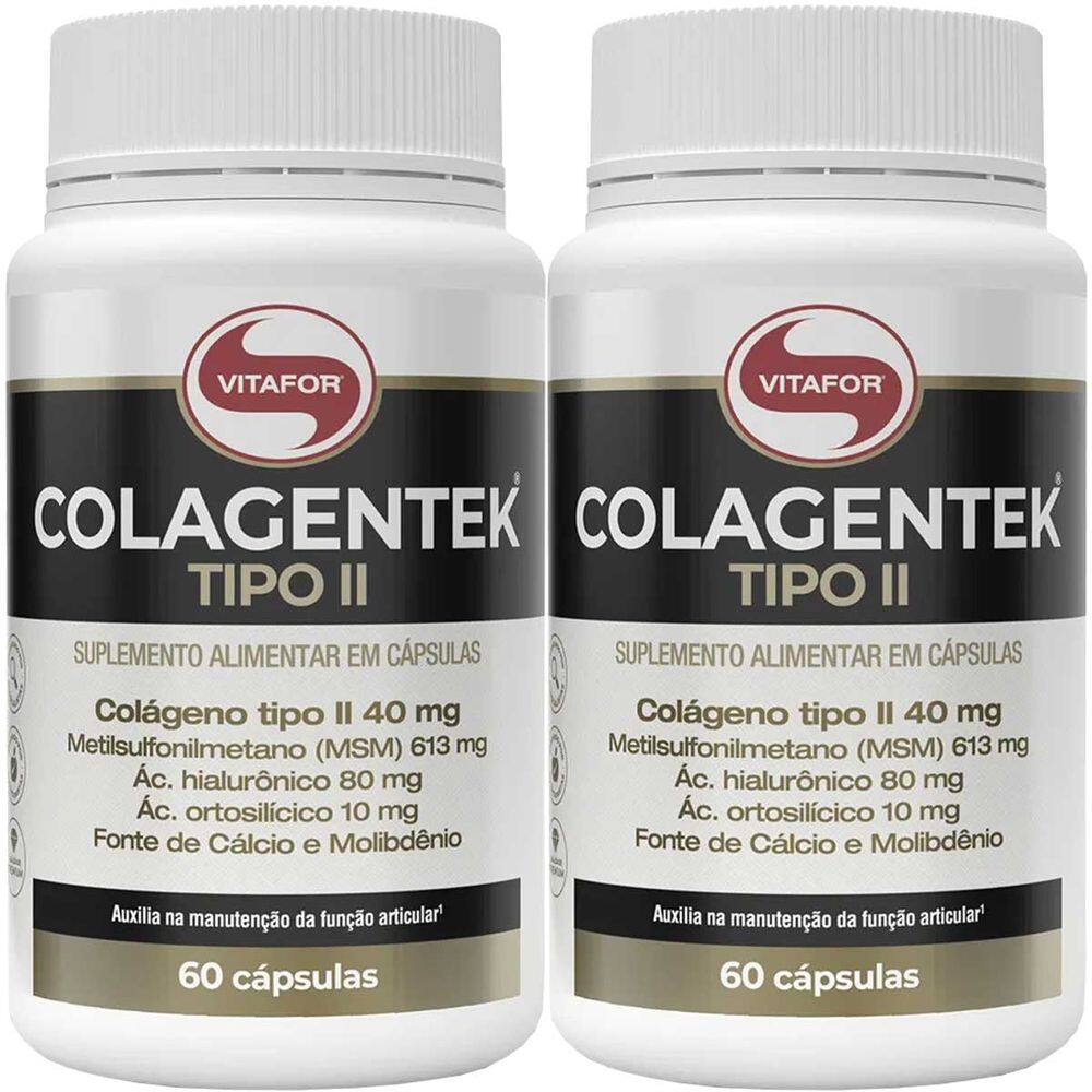 Kit 2 Colagentek Vitafor Tipo II 60 cápsulas 790mg