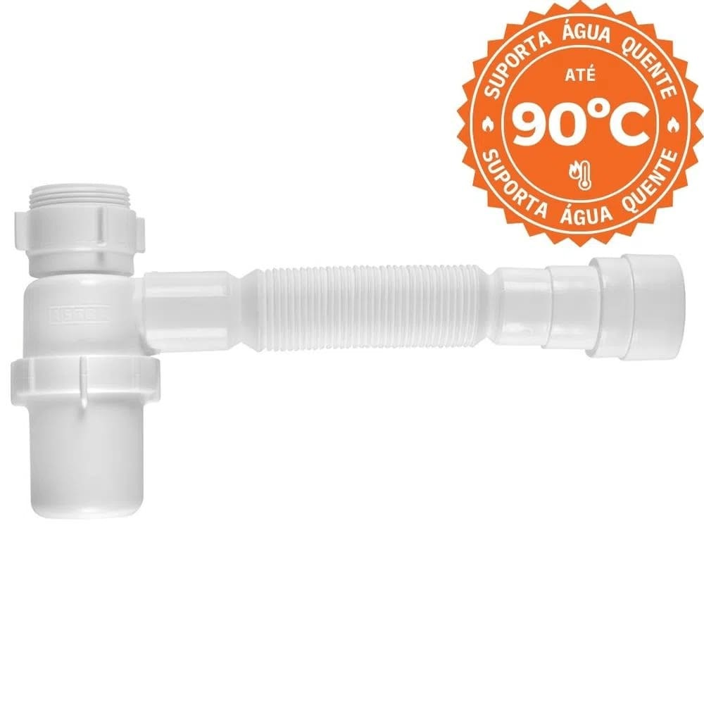Sifão Sanfonado Universal Branco com Copo Astra SSUC*BR1