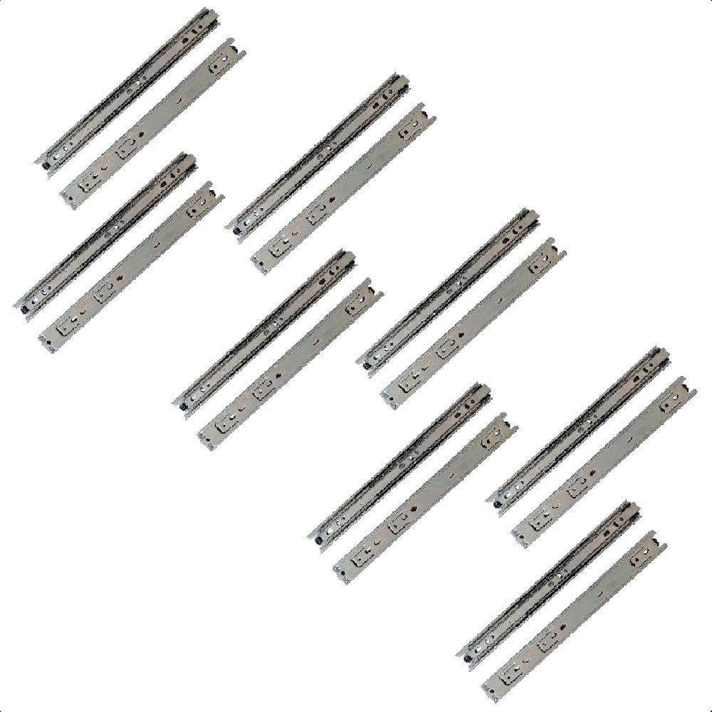 16 Corrediças Telescópicas 35cm Gaveta Trilho Zinca. 8Pares