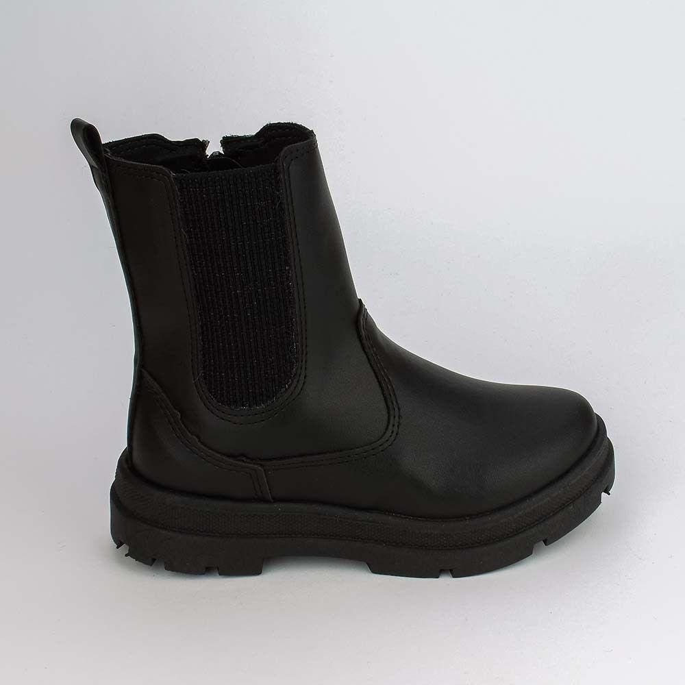 Bota Infantil Feminina Kidy Style Chelsea Tratorada Preta