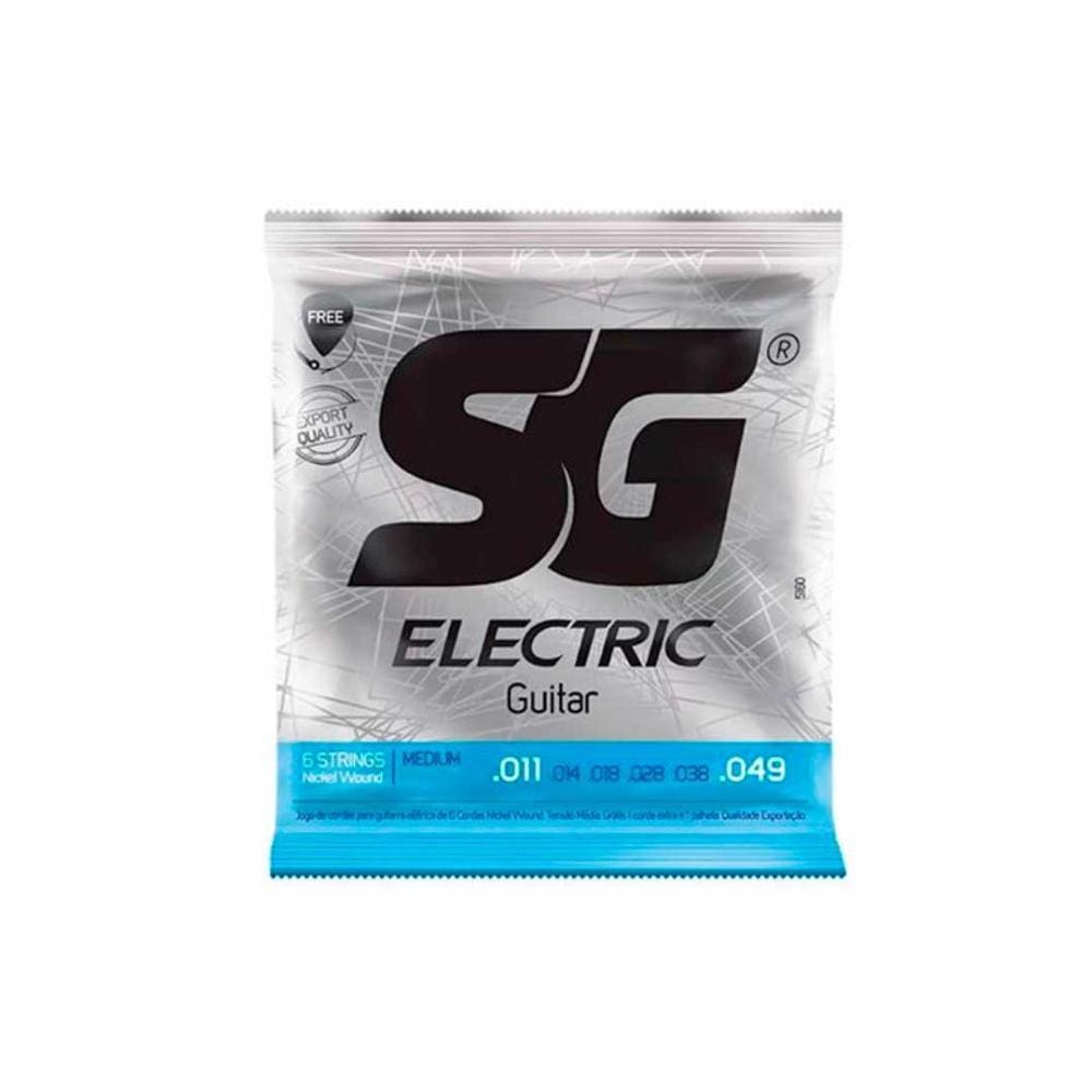 Encordoamento P/guitarra 011 Sg Média -1ª(mi) Extra + 1 Palheta [F108]