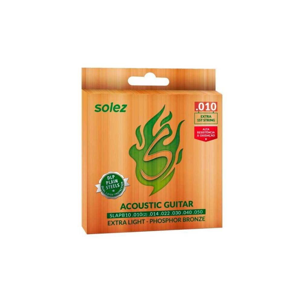 Jogo De Cordas P/violão Solez P.bronze 0.010"/0.050" Slapb10 [F108]