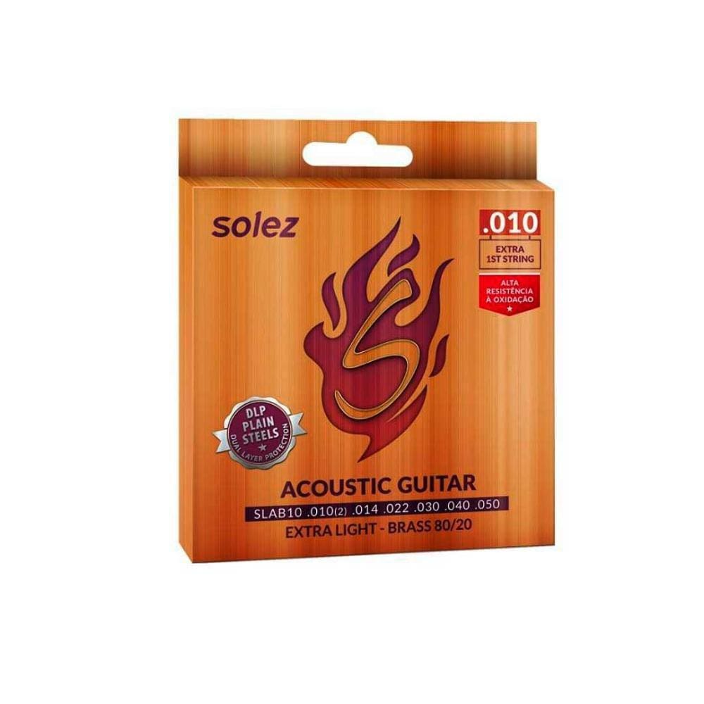 Jogo De Cordas P/violão Solez Brass 80/20 0.010"/0.050" Slab10 [F108]