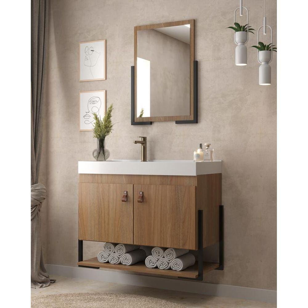 Conjunto Banheiro Opera 60 cm com Espelheira 2 Portas e 1 Nicho