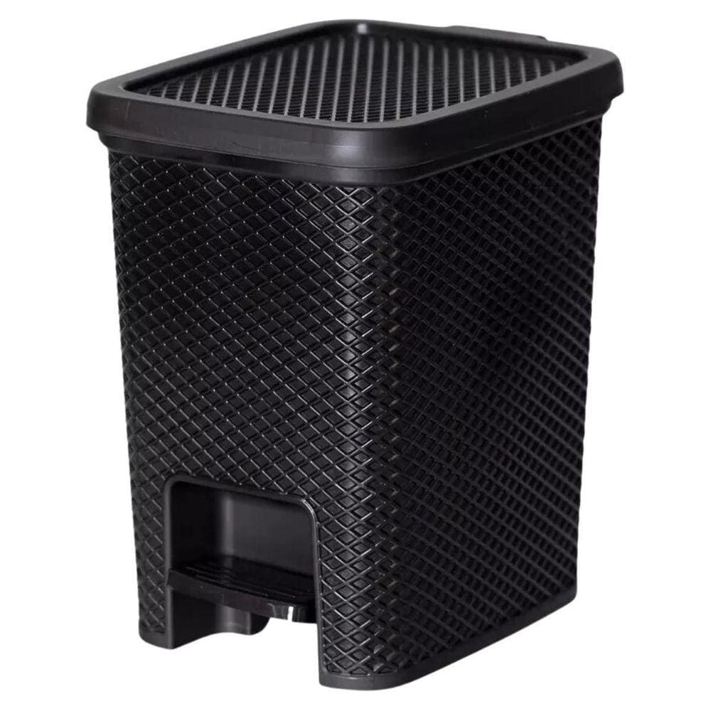 Lixeira Com Pedal 6 Litros Preta Linea Paramount