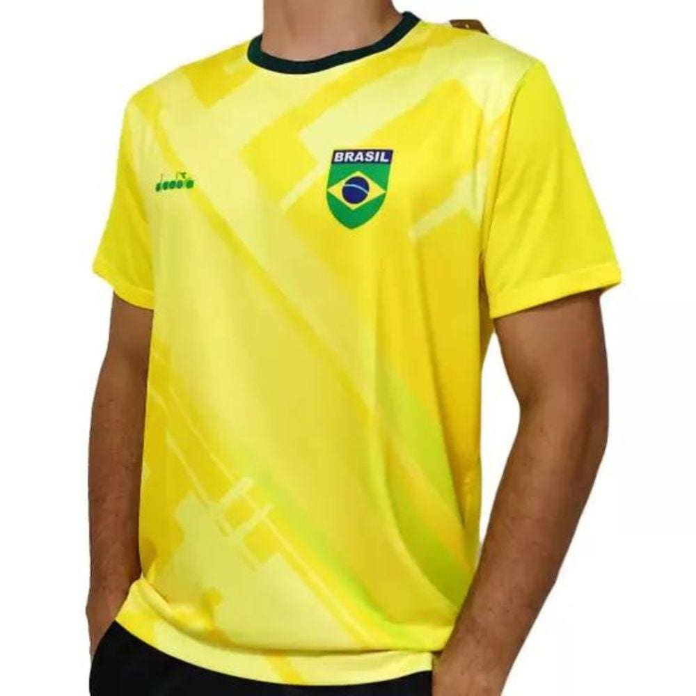 Camiseta De Time Diadora Seleção Brasileira Amarela
