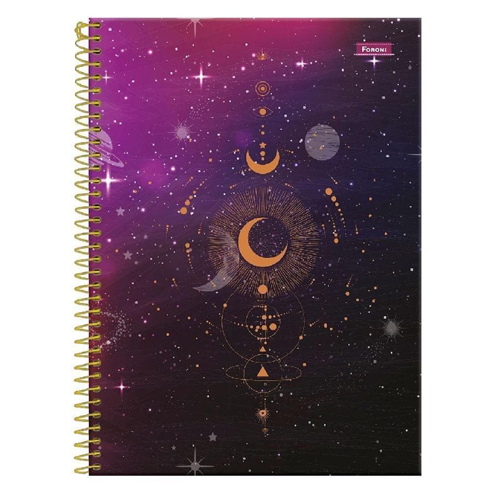 Caderno Colegial 10 Matérias 160Fls Cosmos Lua Foroni