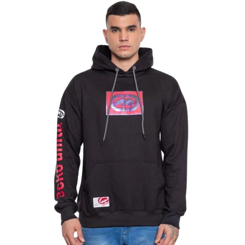 Moletom Masculino Ecko Over Canguru Preto J419A