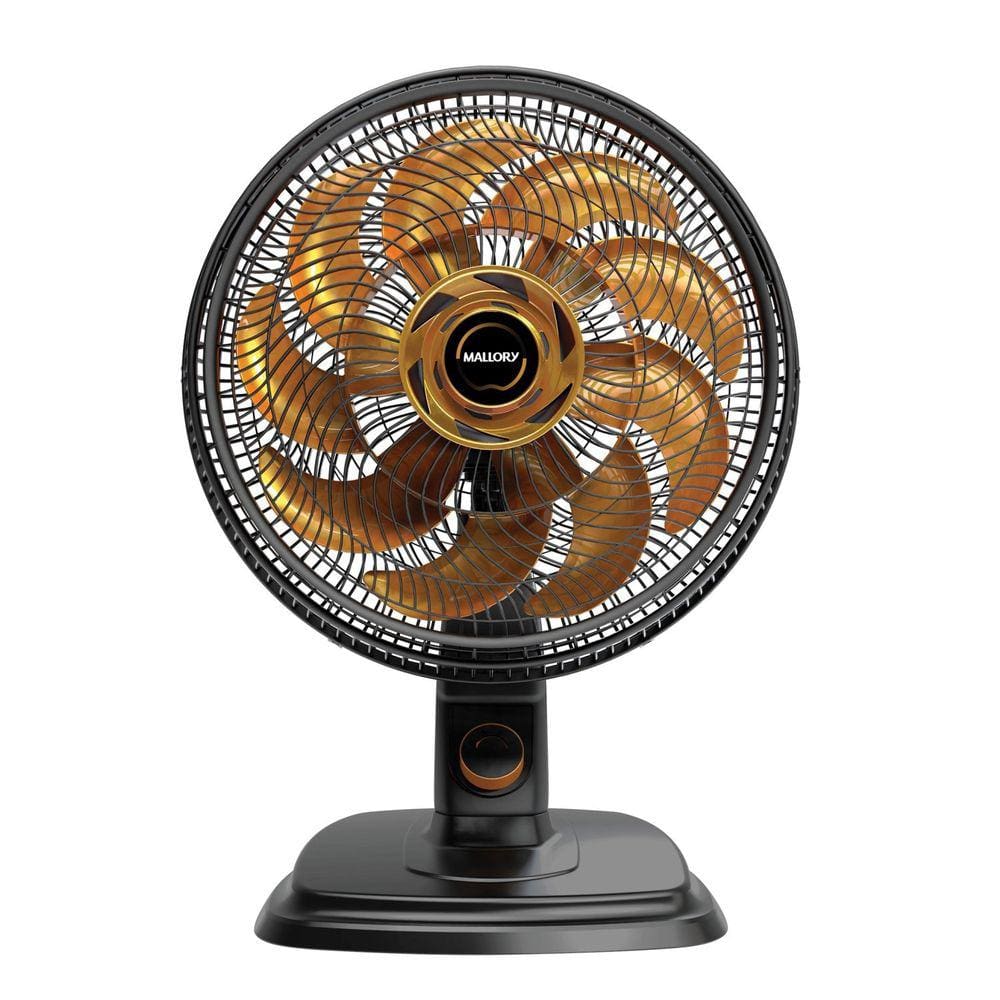 Ventilador de Mesa 40cm Mallory Egeo Pr-dr 220v Preto/Dourado