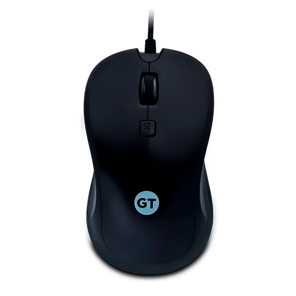 Mouse Óptico Ambidestro GT Business, 1200DPI, USB, Cabo 1,50MT, Emborrachado, Preto