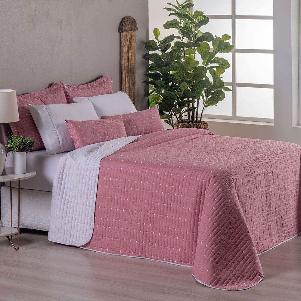 Kit Cobre Leito Casal King Size Bordado Urbany Hipercal 400 Fios