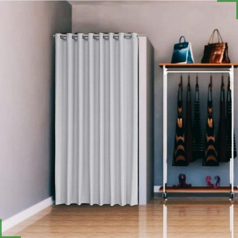 Cortina Provador De Loja Em Tecido Grosso Blackout 1,40X1,80