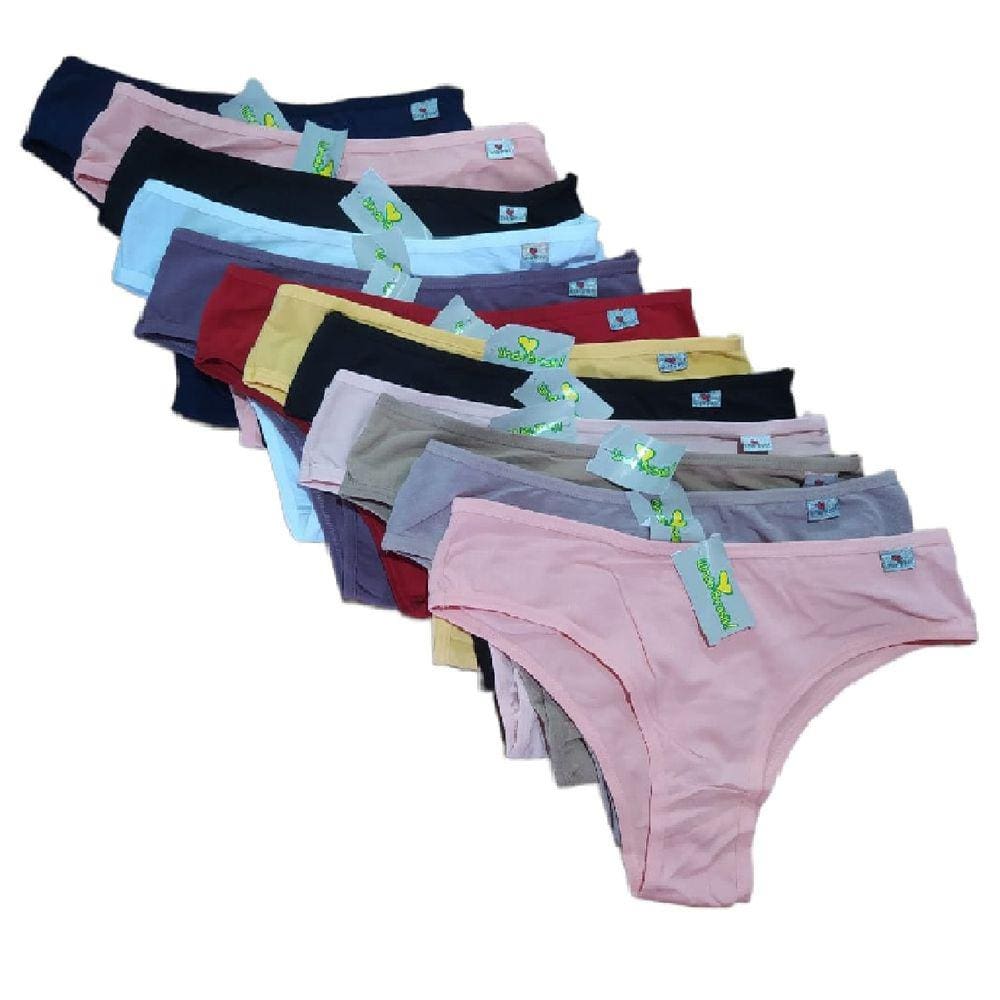 Calcinha Linda Brasil Elástico Embutido C/12 Unidades