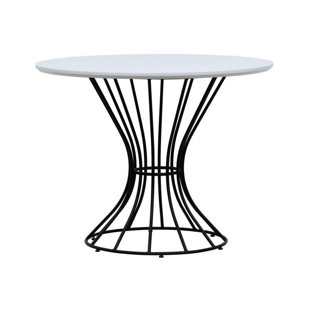 Mesa De Jantar Fendi ø100 Preto-branco