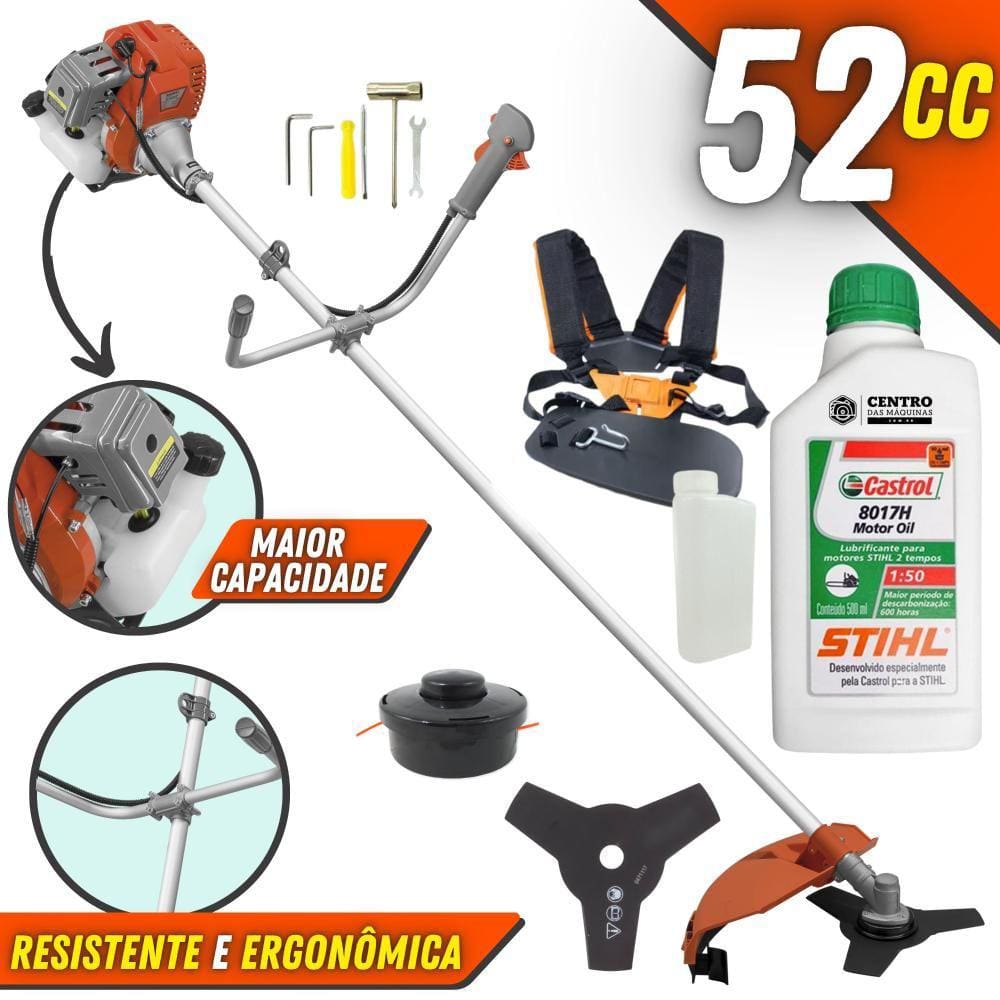 Roçadeira Profissional Com ÓLEO STIHL RL520AC-G2 Tekna Á Gasolina 2T 52cc 2HP de Potência Robusta e de Alta Performance Com Partida Leve e Fácil