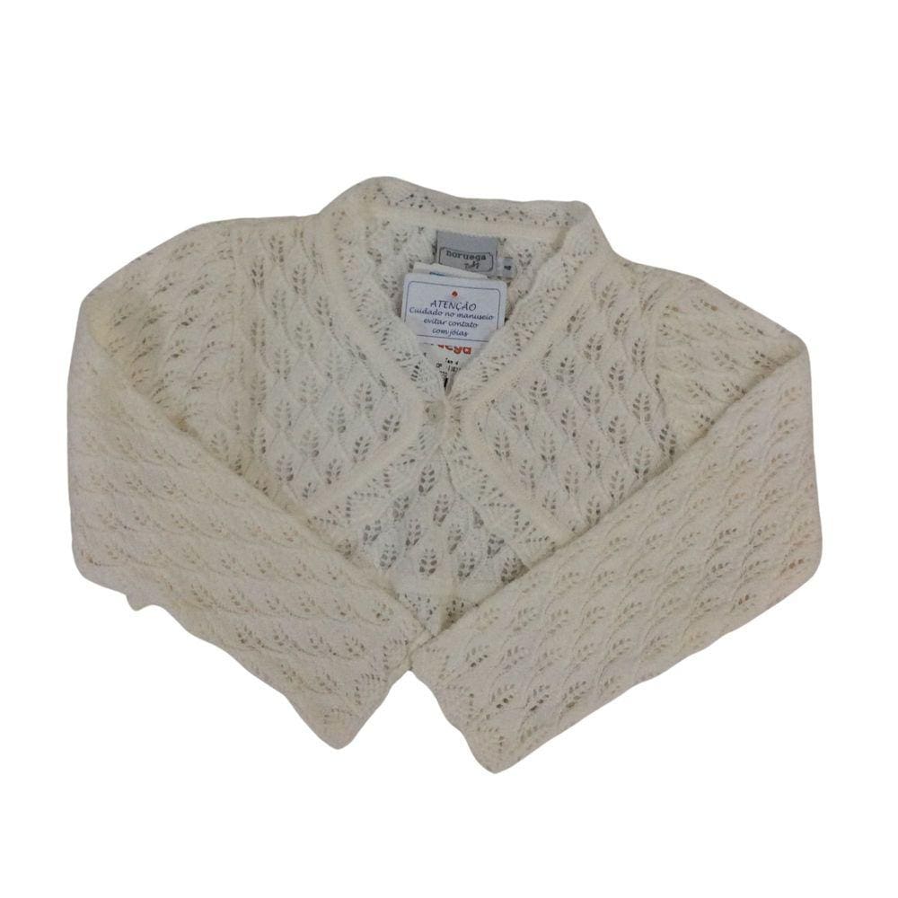 Bolero Tricot Fem Noruega Off White