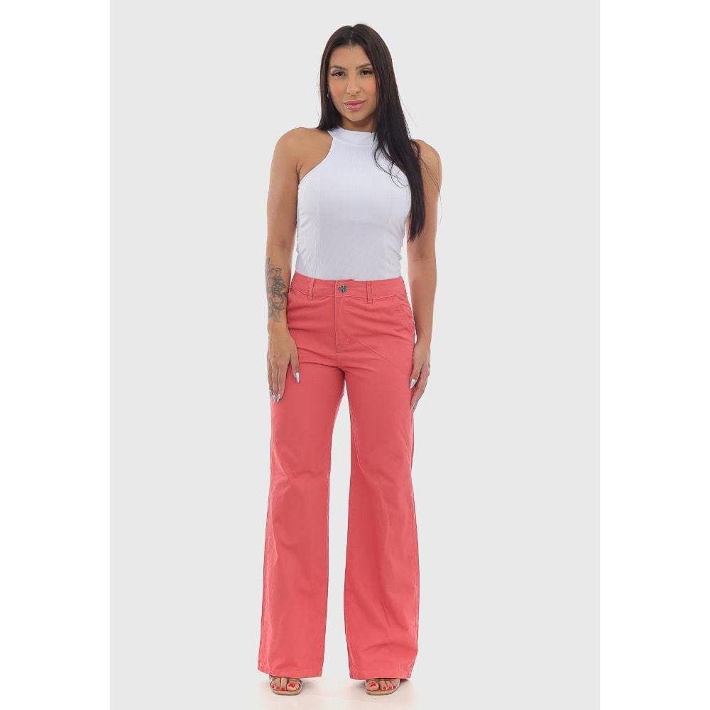 Calça Feminina 7920 Wide Leg Coral [F075]