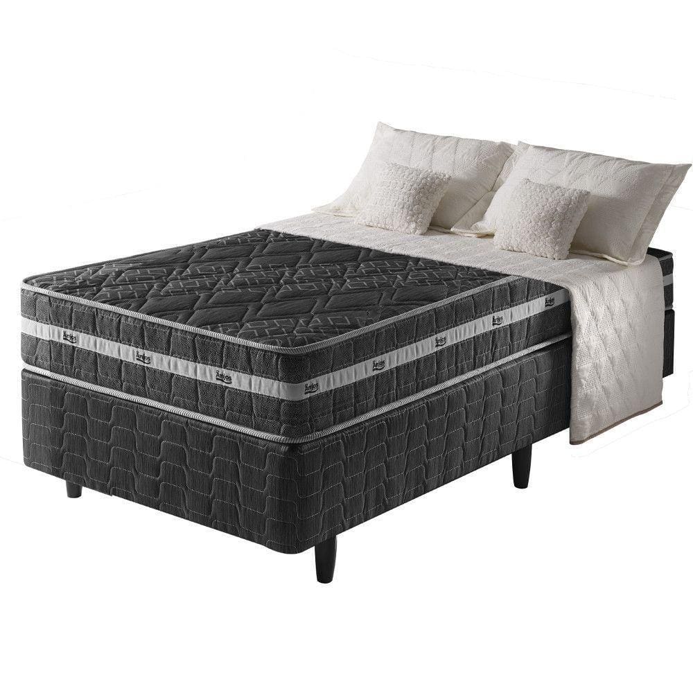 Cama Box Solteiro + Colchão Ortopédico Espuma D45 Brooklyn Preto