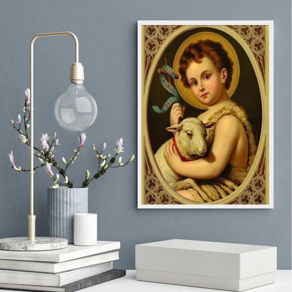Quadro Decorativo São João Batista 33X24Cm
