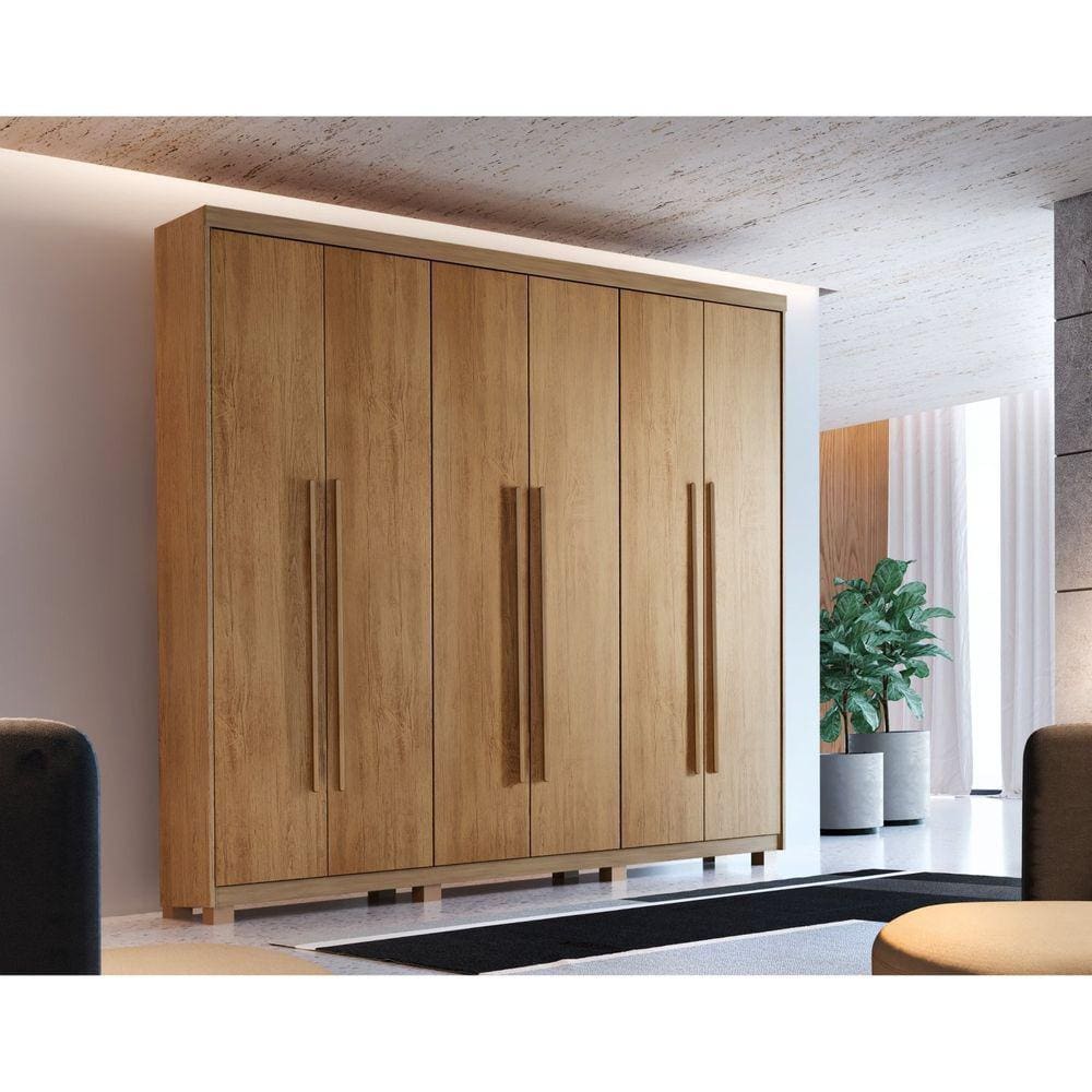 Guarda-roupa Veracruz 6 Portas com Pés Naturalle