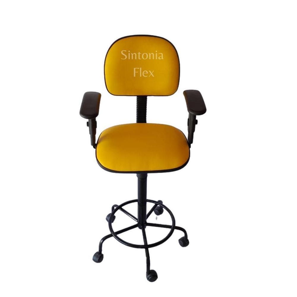 Cadeira Secretaria Caixa Alta Braço Regulagem Altura Estrela