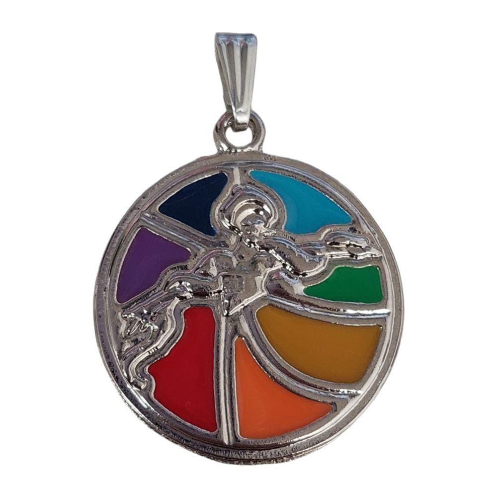 Pingente Oxumarê Orixá Colorido 2,5 cm em Metal Niquelado
