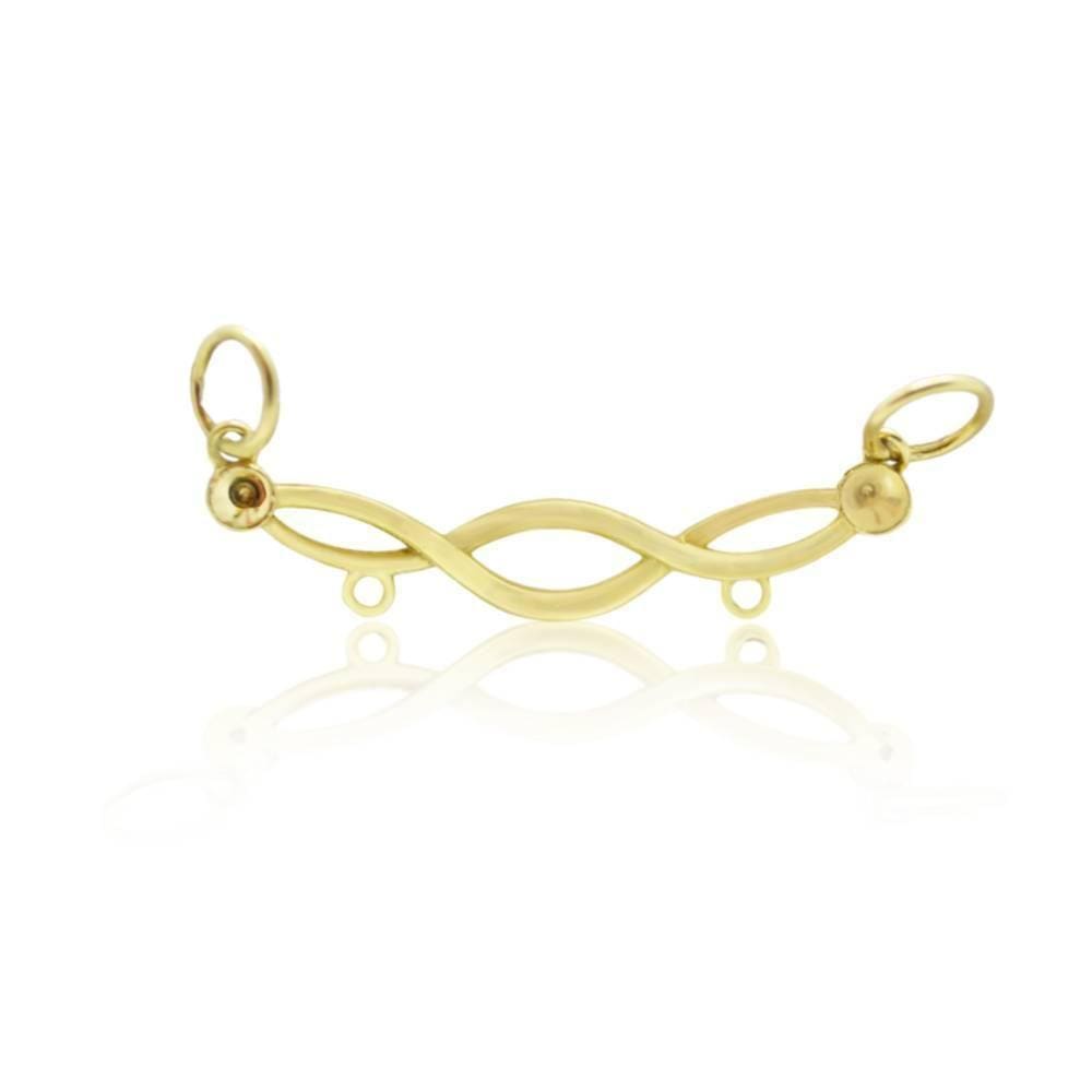 Pingente Canga Infinito 2,5Cm Com 2 Lugares Em Ouro 18K