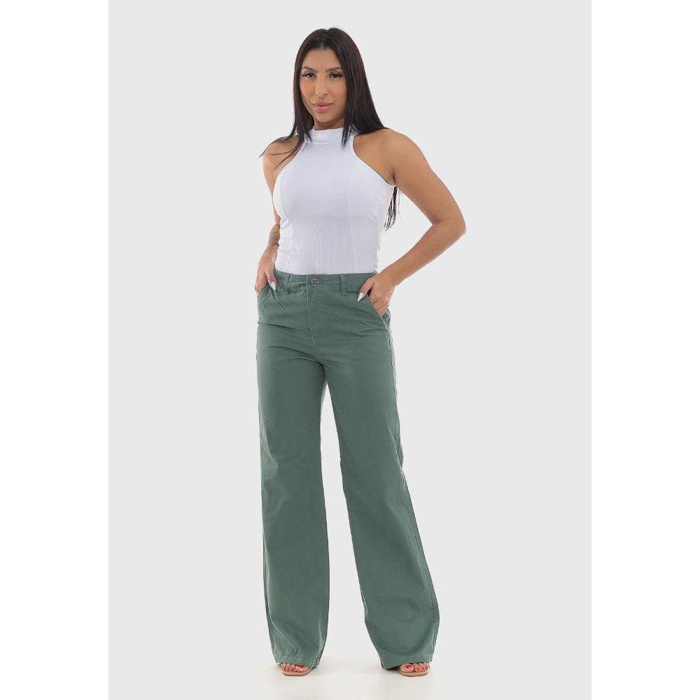 Calça Feminina 7920 Wide Leg Verde [F075]