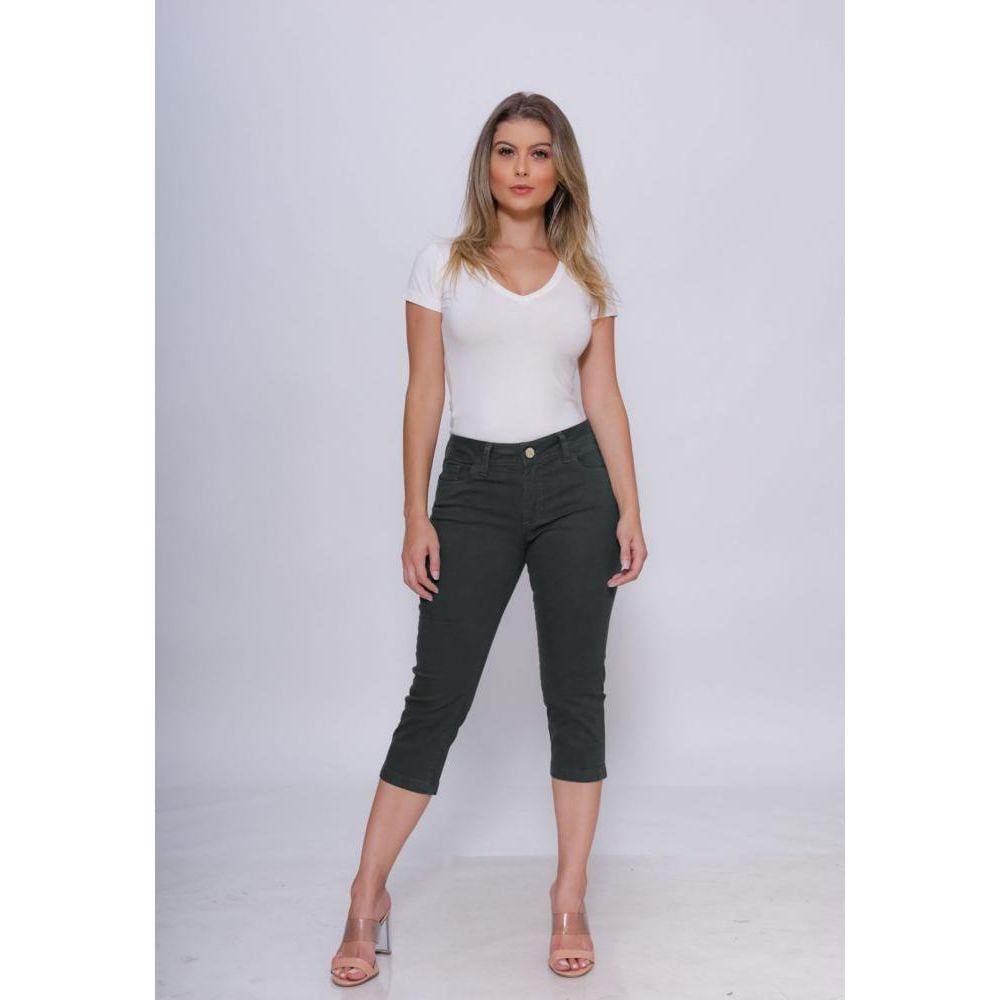 Calça 7878 Verde Capri Feminina [F075]