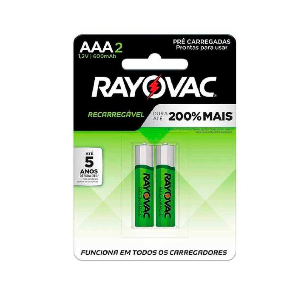 Pilha Recarregável Eco Aaa2 Rayovac Com 02 Unidades - UN / 2 [F108]