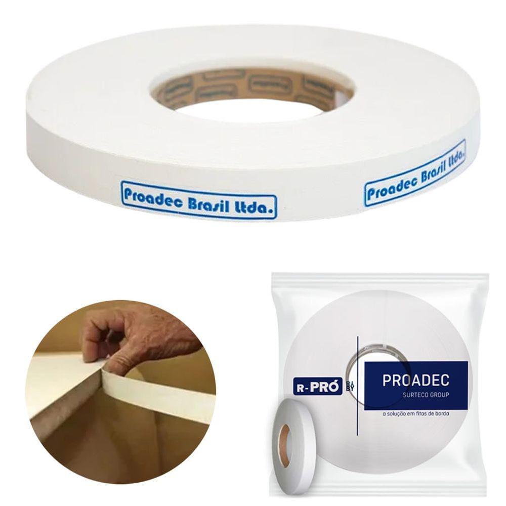 Fita De Borda PVC ABS 1mm Branco Tx 22mm X 20m Proadec