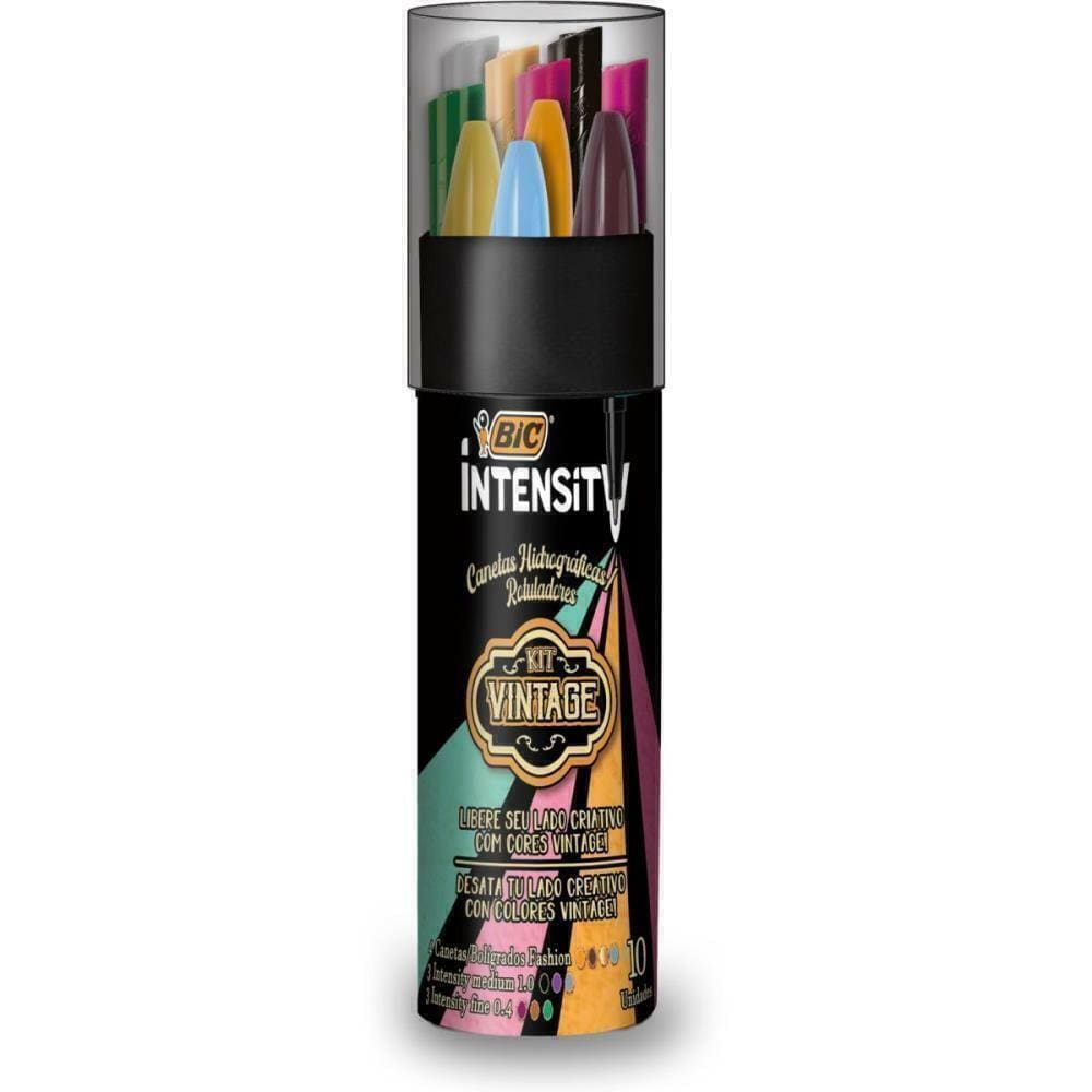 Caneta Com Ponta Porosa Intensity Vintage Com 10 - Bic