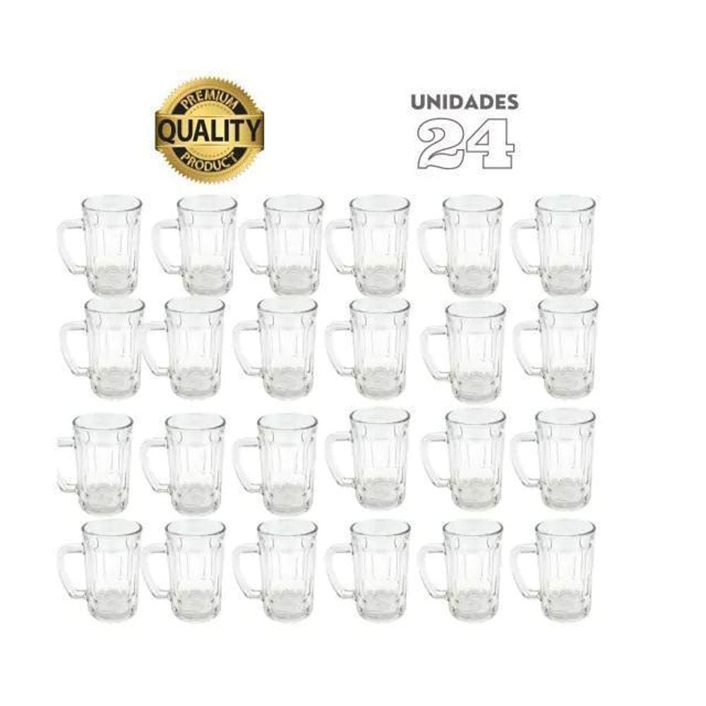 Conjunto Com 24 Canecas De Chopp Cerveja De Vidro 400Ml