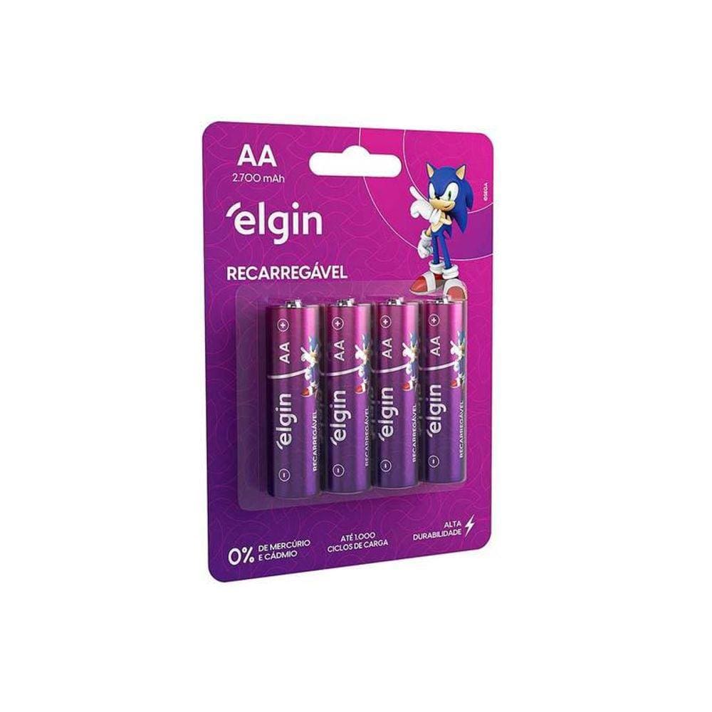 Pilha Recarregável Elgin Aa 2700mah Blister Com 04 Unidades [F108]