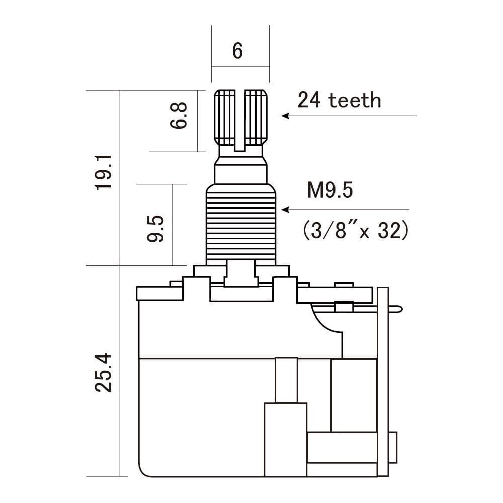 Potenciômetro A250K Push-Pull DPDT Instrumentos CTS-A250-PP [F035]