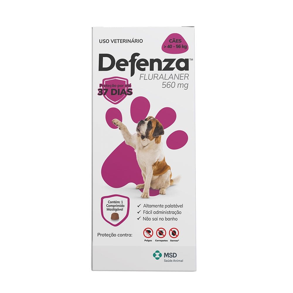 Antipulgas para Cães MSD 45mg Defenza de 40 á 56kg